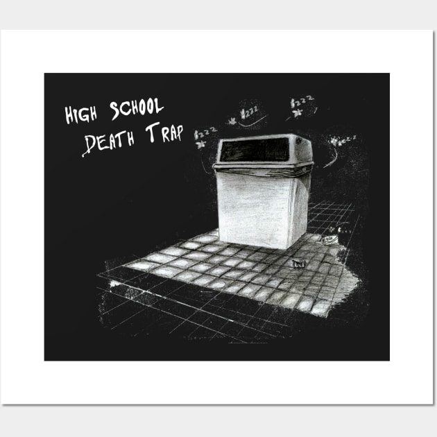 High School Death Trap (White Lettering) Wall Art by Fitzufilms